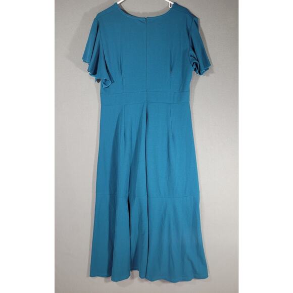 Formal Dress Womens Split V Neck Wrap Ruffle Evening Party Cocktail Dress 2XL - Picture 4 of 8